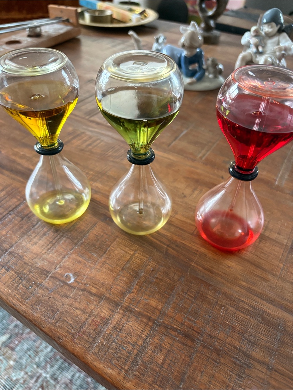 VINTAGE LIQUID TIMERS - made in France. From my grandmother’s house.